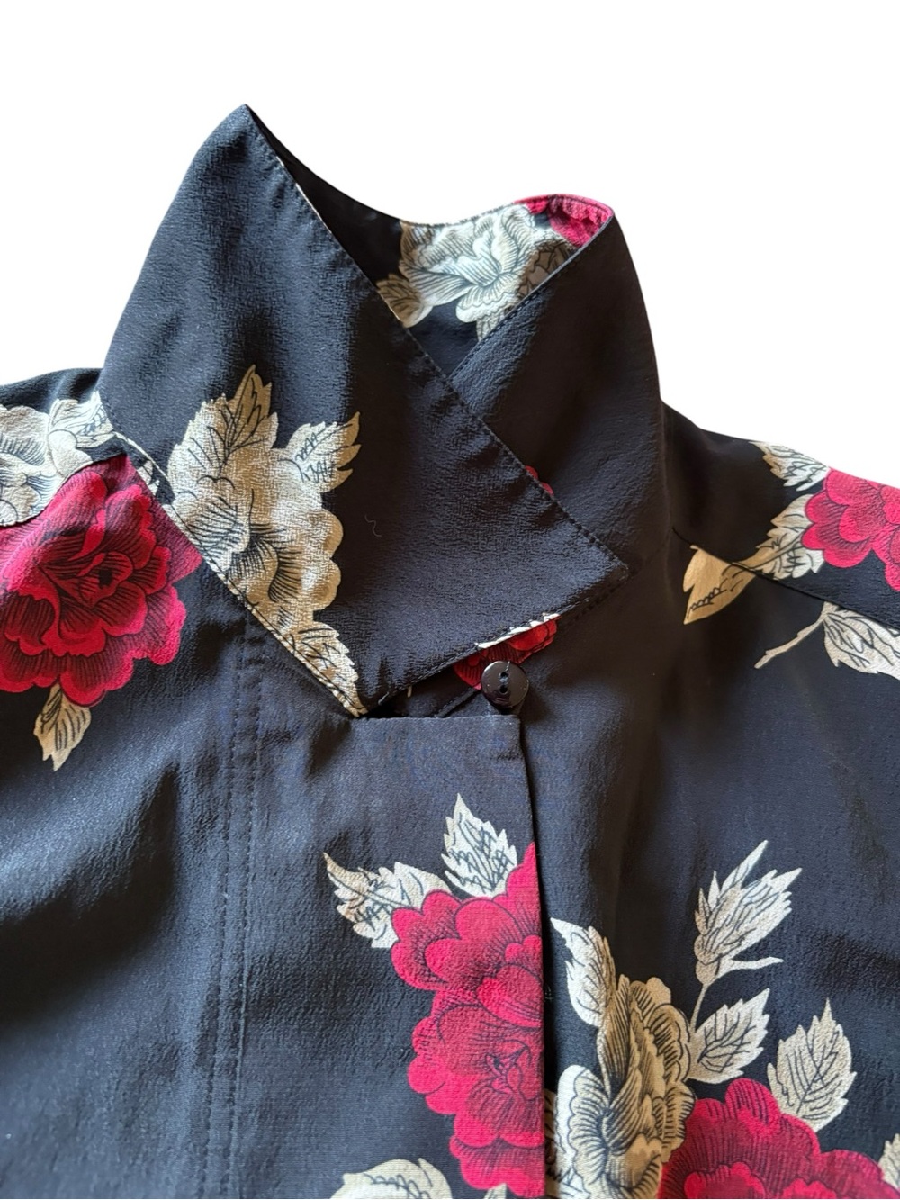 Vintage Rena Rowan for Saville Black Floral Matching Skirt Set Size 14/16 - Picture 4 of 9